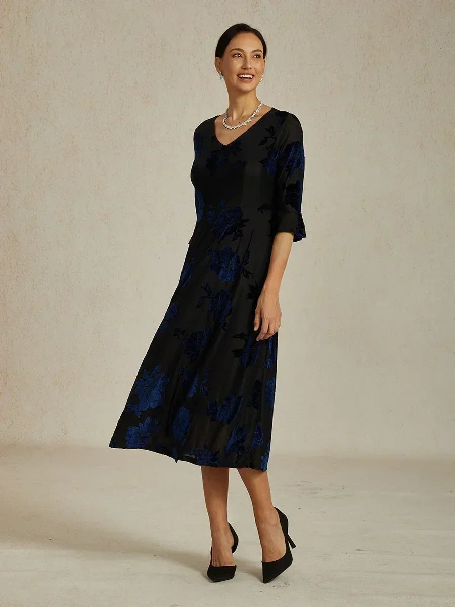 Maxikleid mit Rüschen und flatternder Spitze
