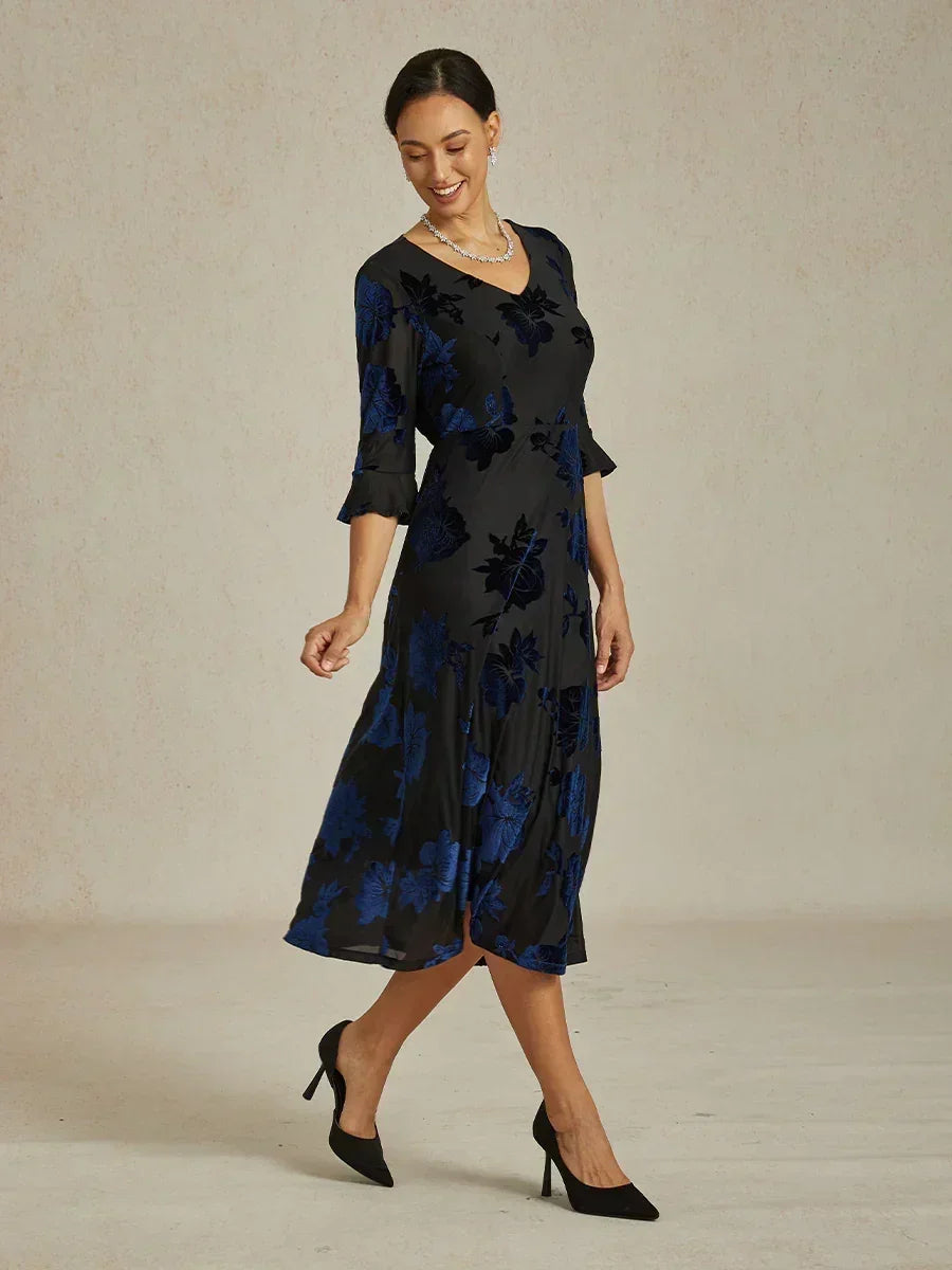 Ruffle Flutter Lace Maxi Dress