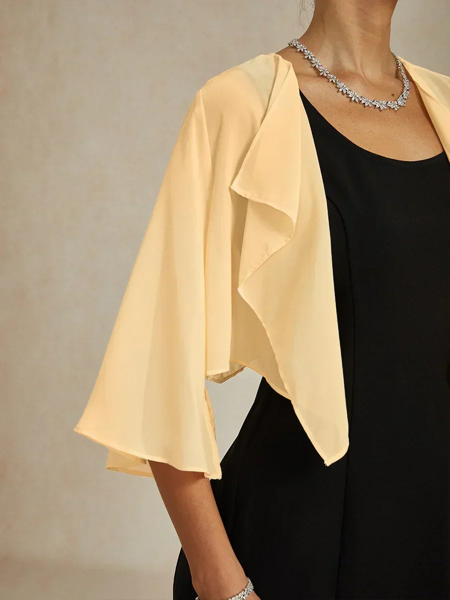Asymmetrisches, kurzes Chiffon-Cover-Up