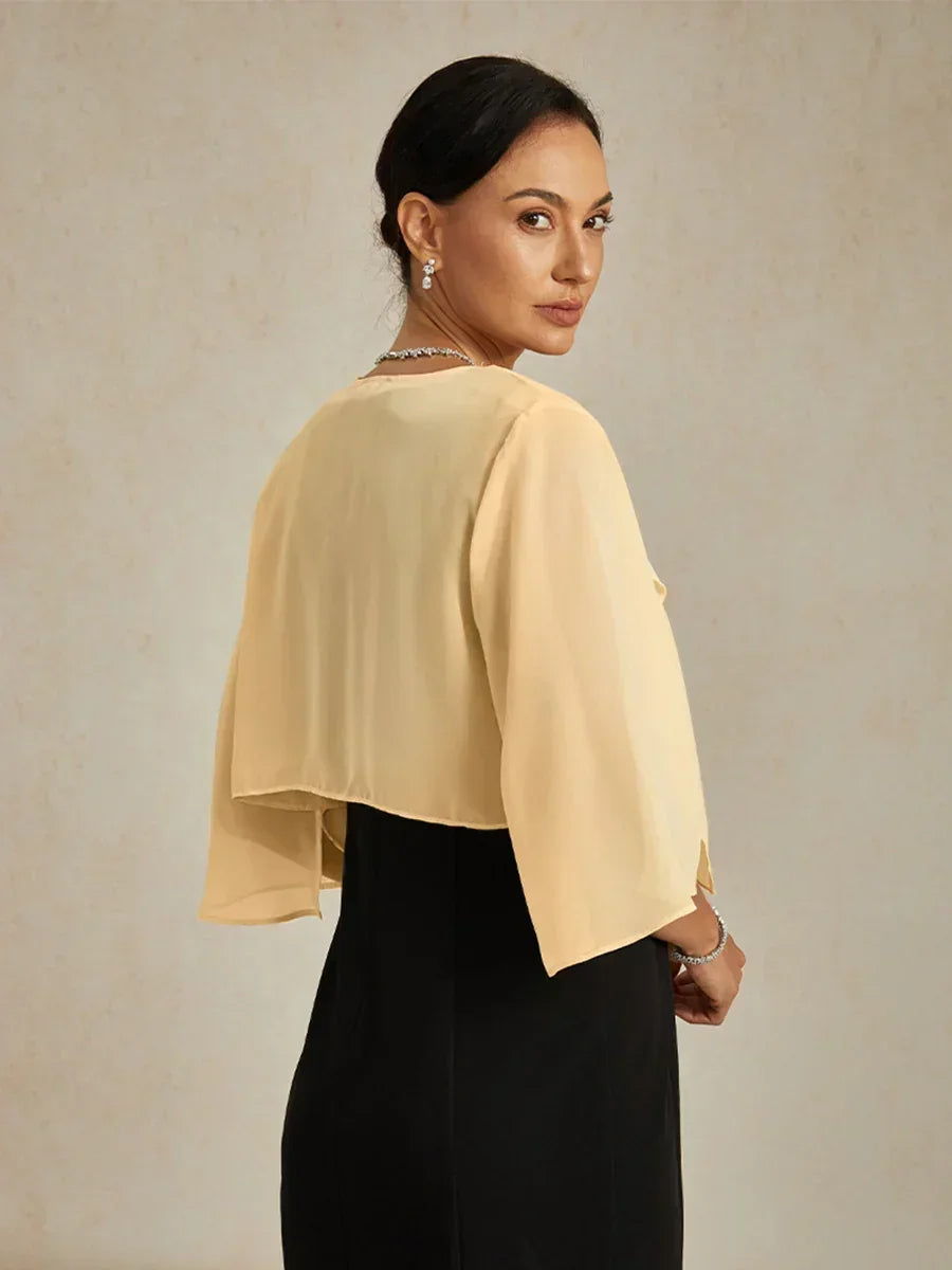 Asymmetrisches, kurzes Chiffon-Cover-Up