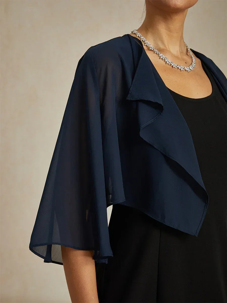 Asymmetrisches, kurzes Chiffon-Cover-Up