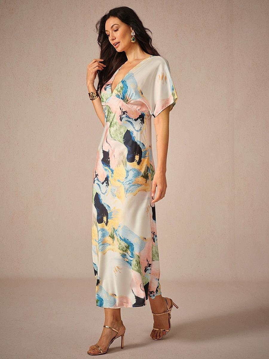 Satin Boho Maxi Dress