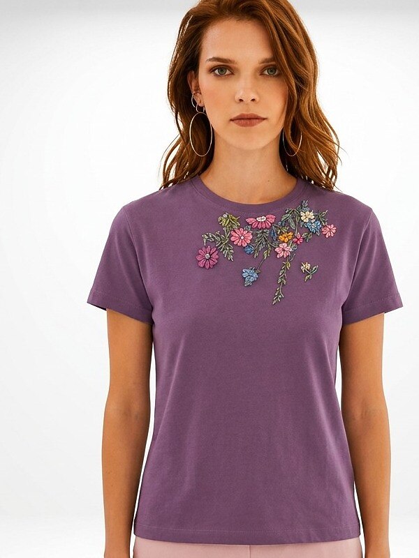 Tropical Floral 100% Cotton Tee