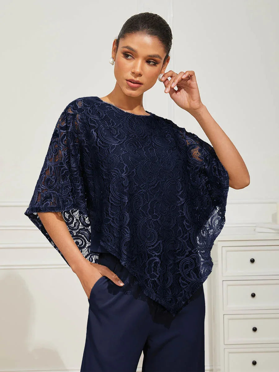 Elegant Lace Batwing Sleeve Top