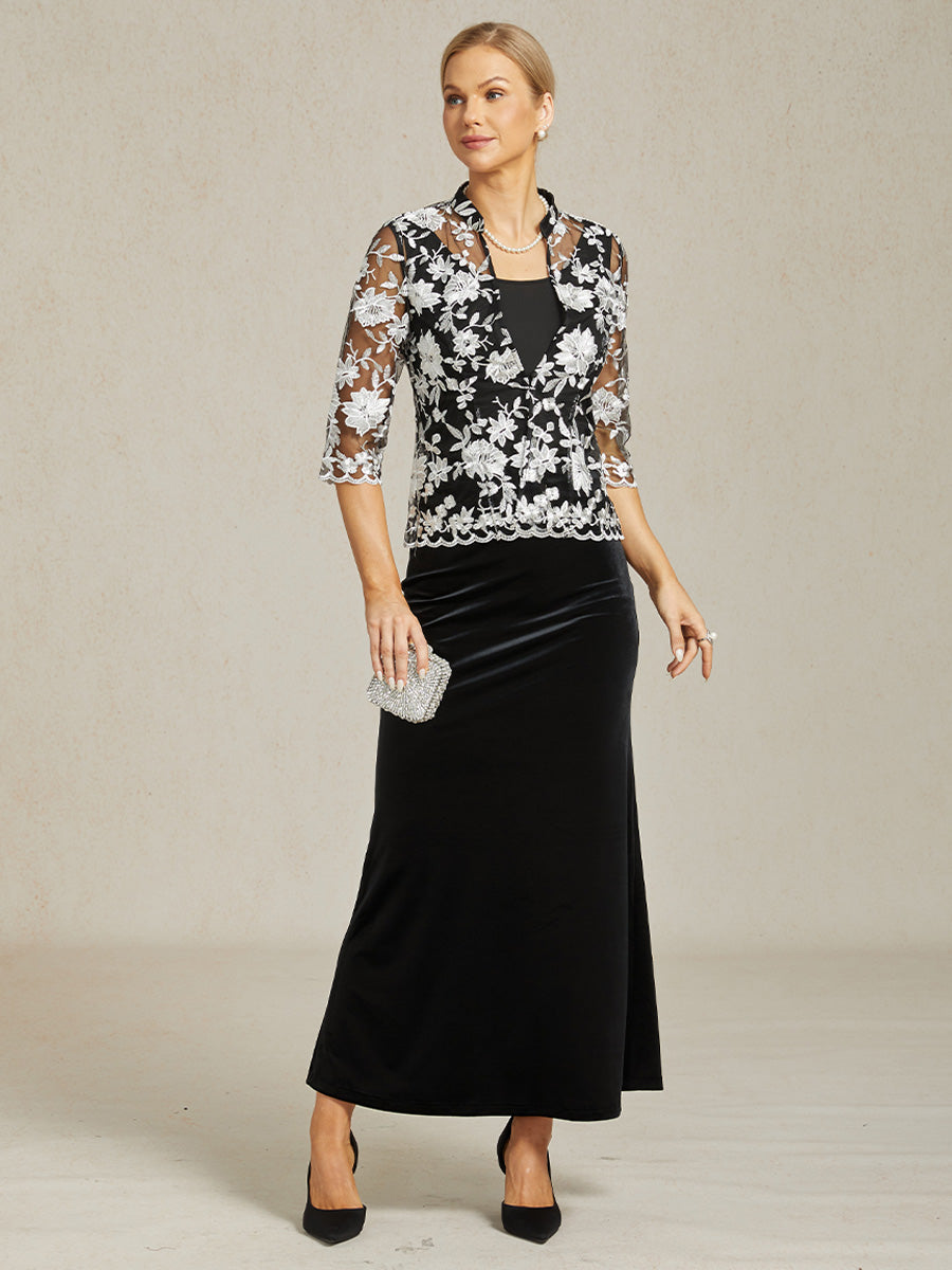 Elegant Long Velvet A-Line Skirt