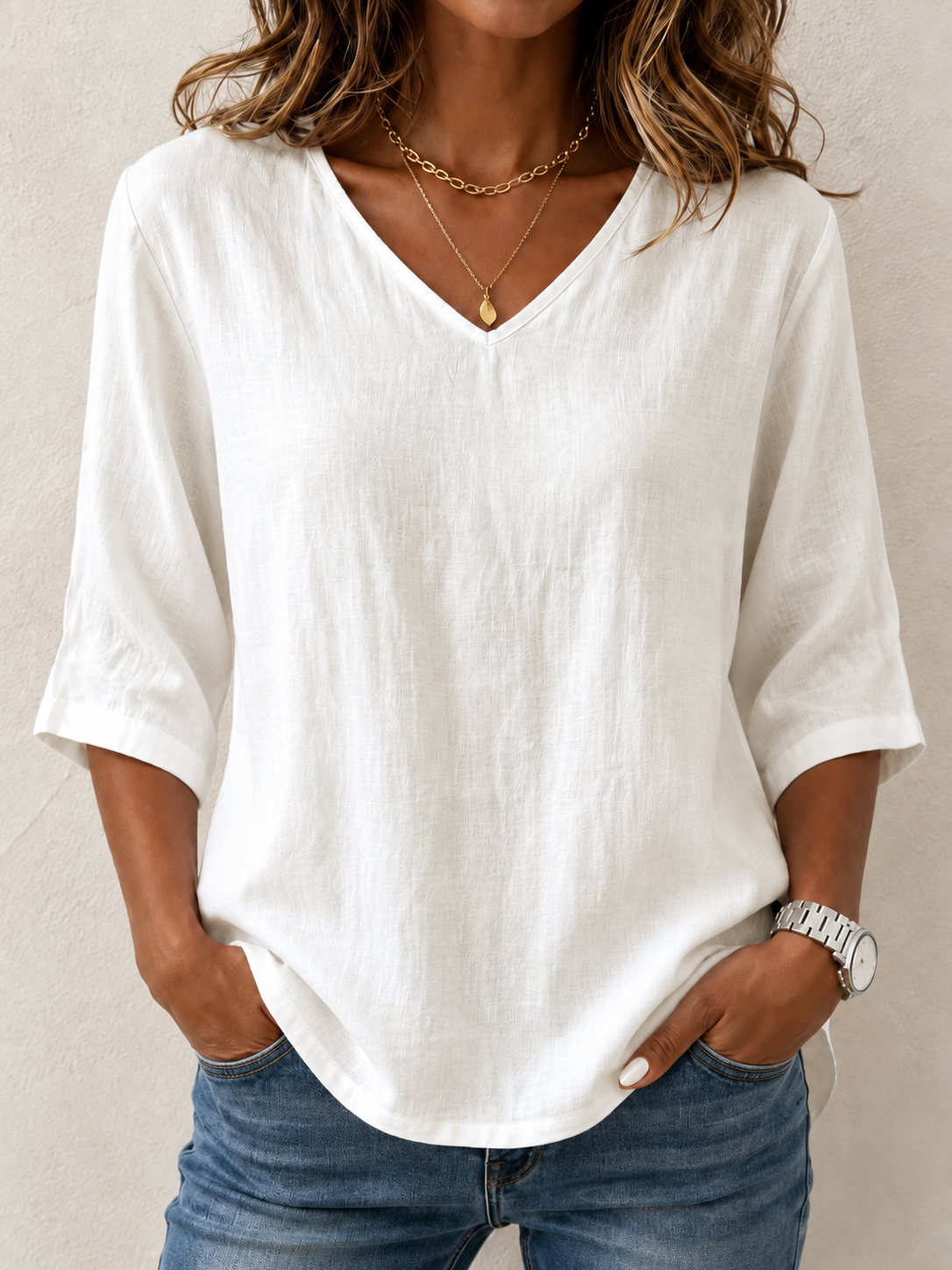 Vintage Cotton Blend Blouse