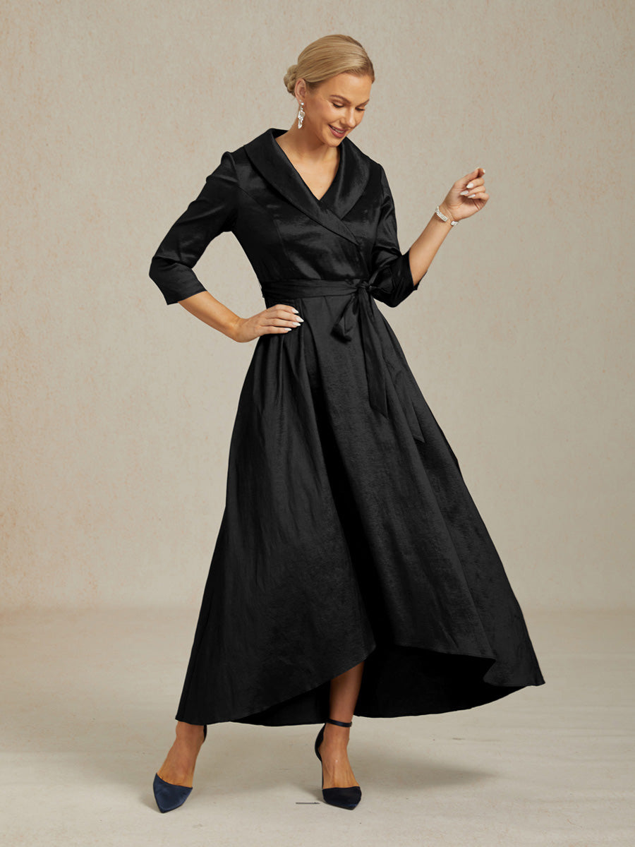Bloemen Chiffon Avondjurk met Asymmetrische Zoom