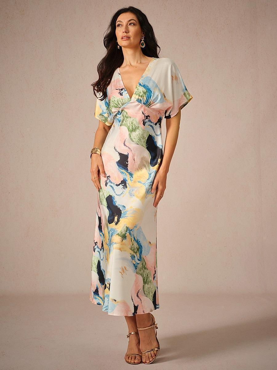 Satin Boho Maxi Dress