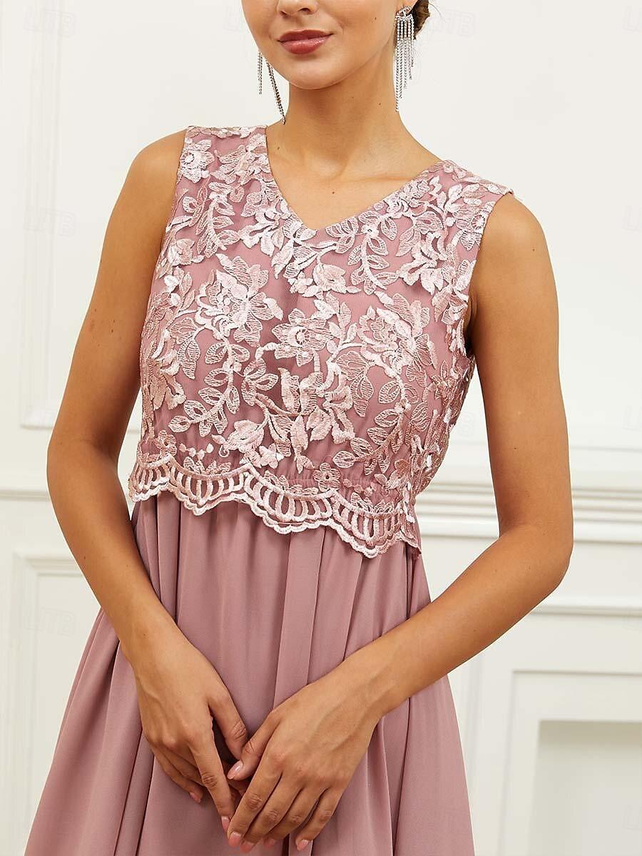 Robe longue en dentelle à volants Ensemble deux pièces