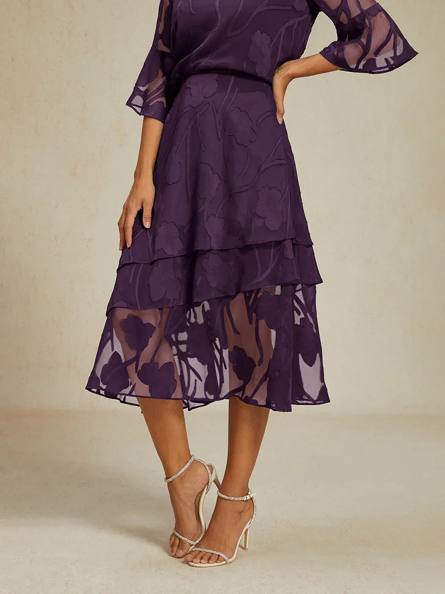 Bloemen Chiffon Midi Rok