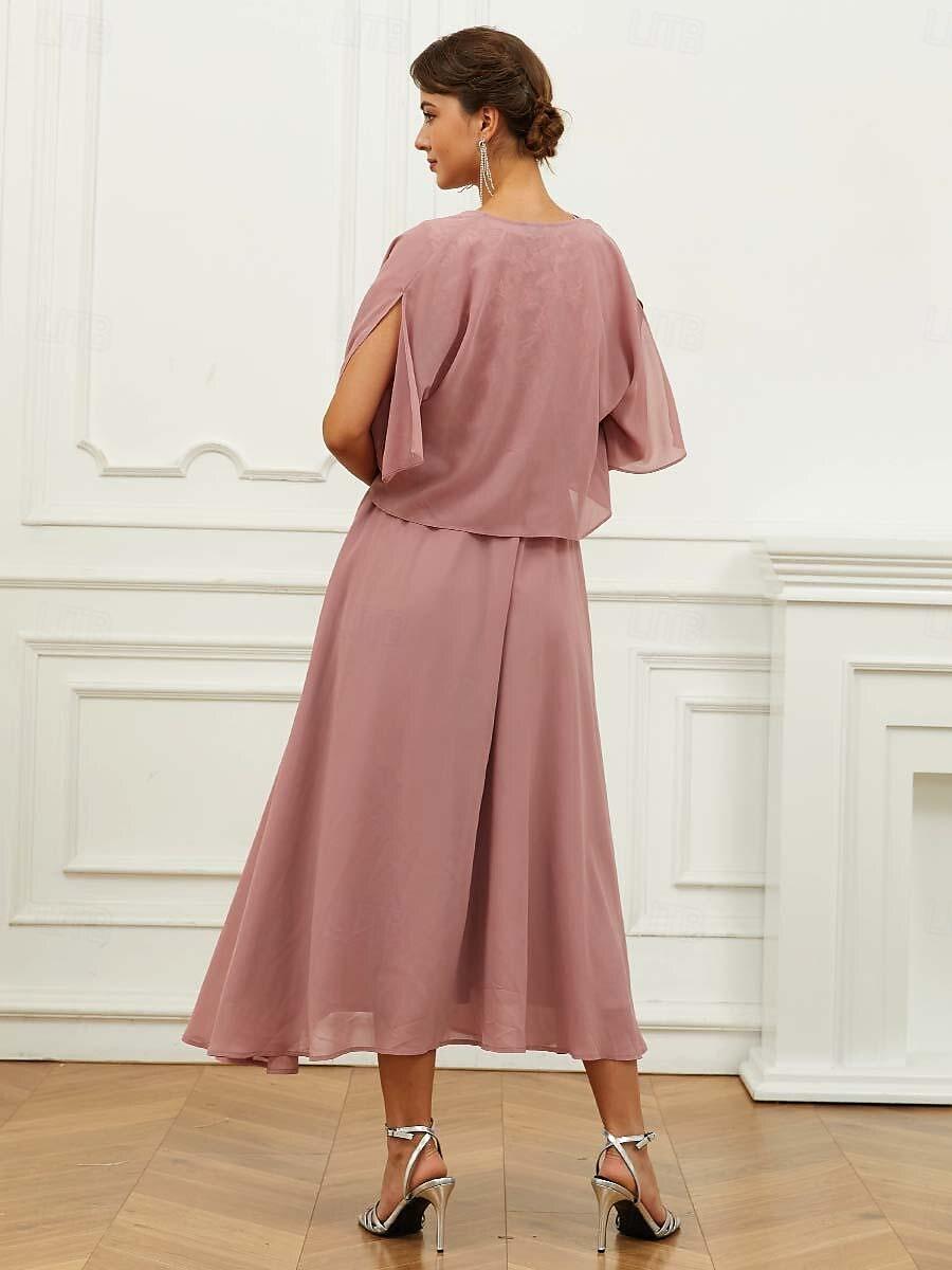 Robe longue en dentelle à volants Ensemble deux pièces