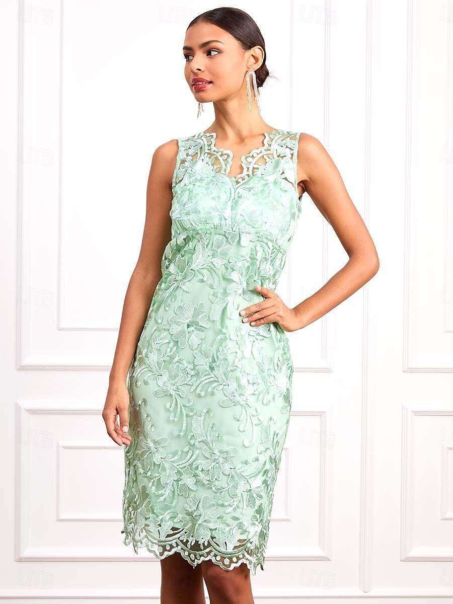 Ensemble de robe en mousseline de soie et dentelle verte