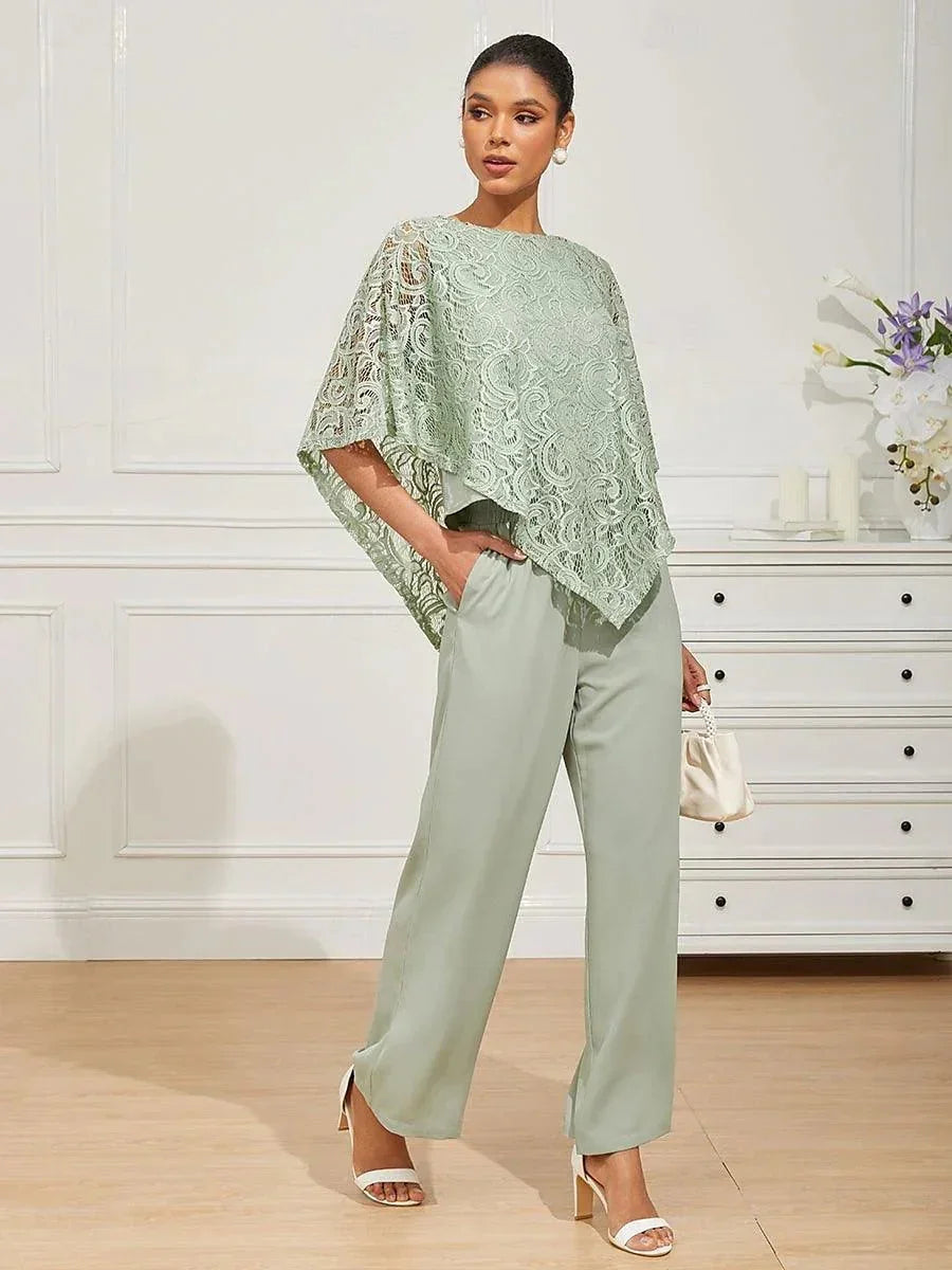 Elegante kanten top met vleermuismouwen