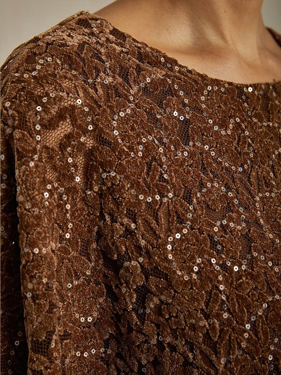 Sequin Lace Velvet Capelet Top