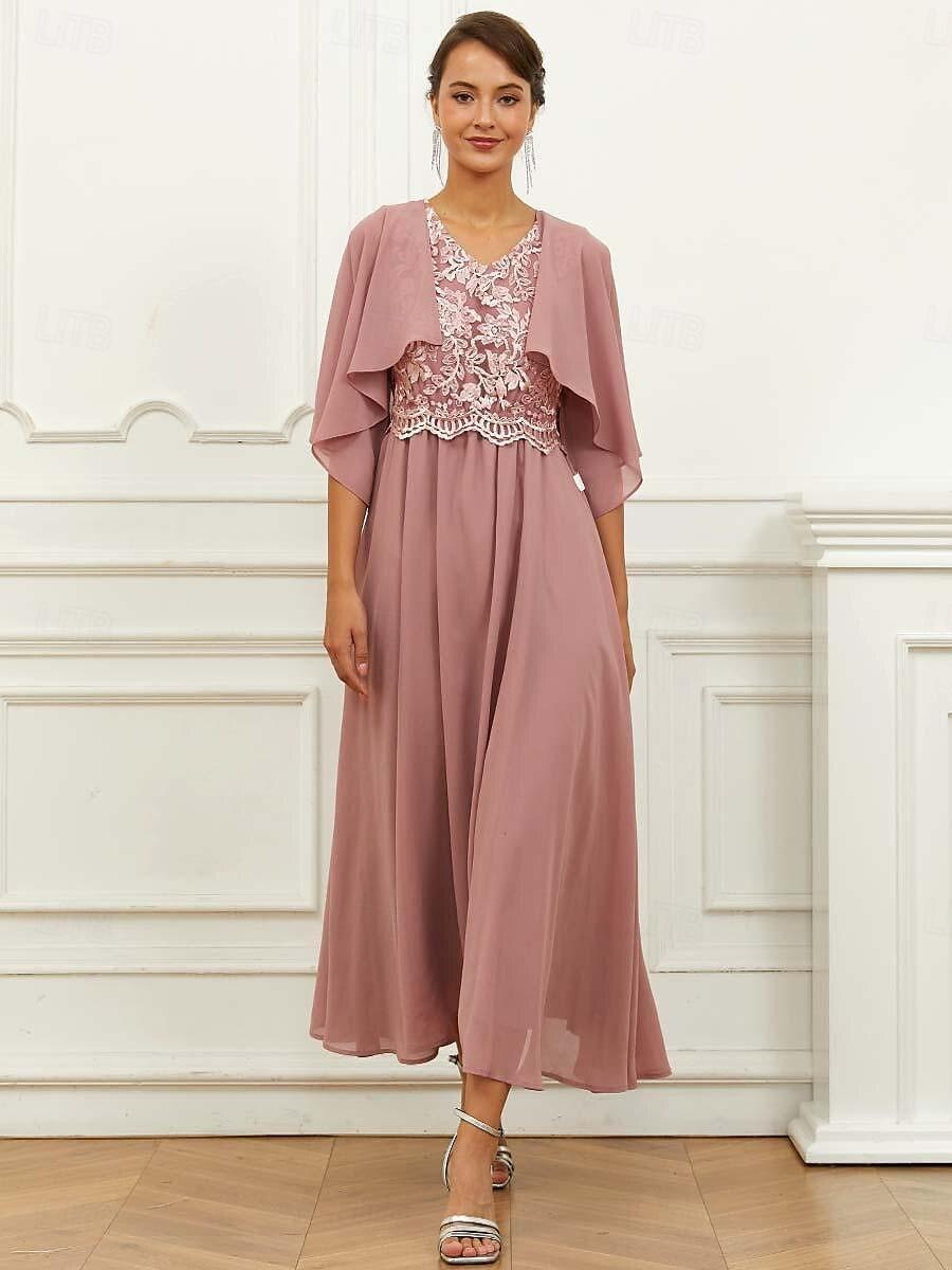 Robe longue en dentelle à volants Ensemble deux pièces