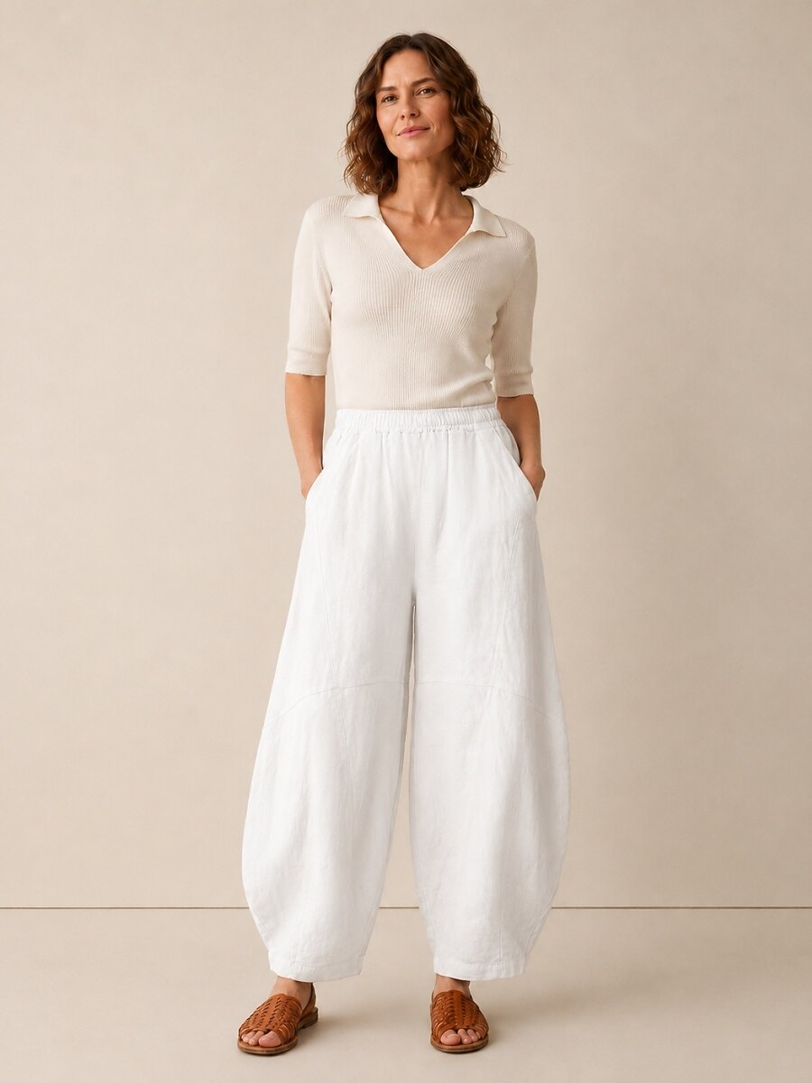 Premium Linen Relaxed Balloon Pants