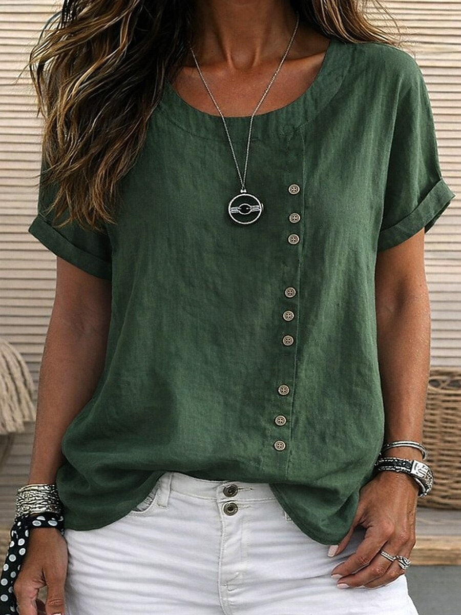 Button 100% Cotton Blouse
