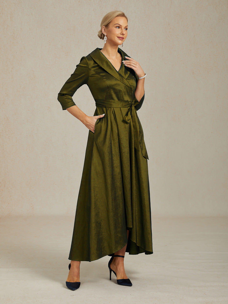 Bloemen Chiffon Avondjurk met Asymmetrische Zoom