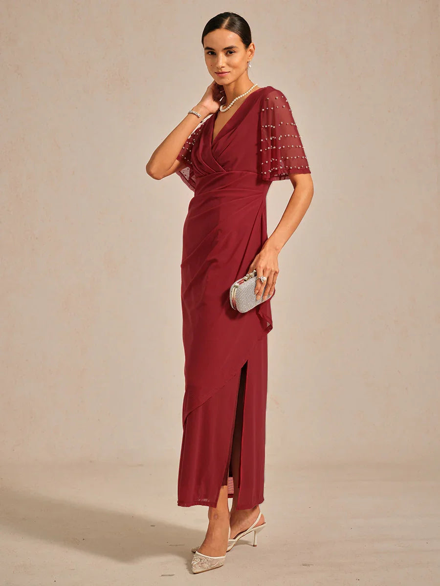 優雅正式禮服,配有裝飾性飄逸袖