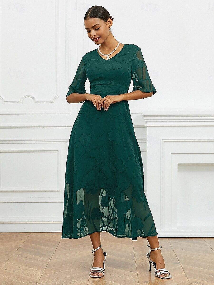 Ruffle Flutter Lace Maxi Dress