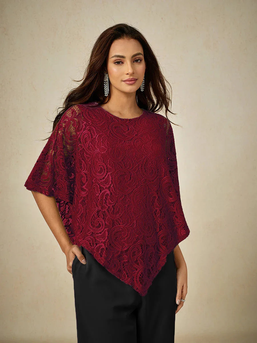 Elegant Lace Batwing Sleeve Top