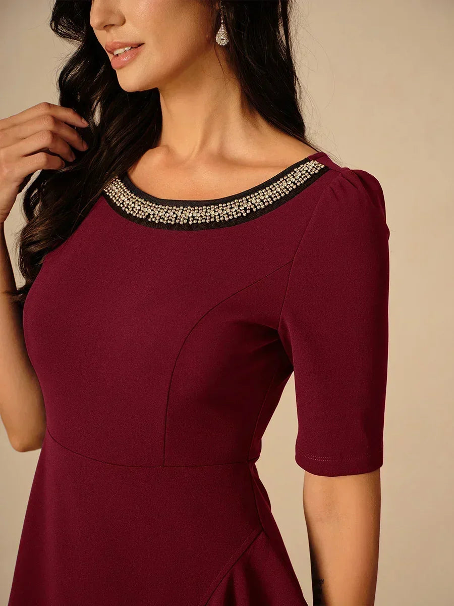 Robe longue élégante à volants