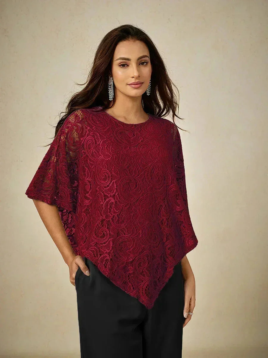 Elegant Lace Batwing Sleeve Top