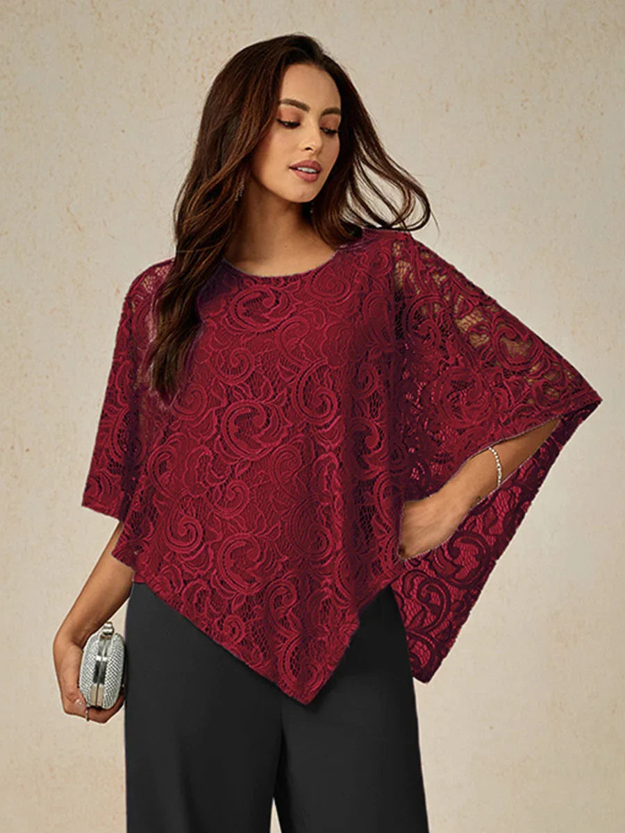 Elegant Lace Batwing Sleeve Top