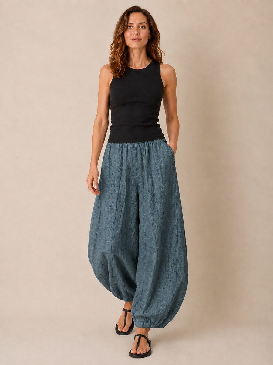 Premium Linen Full-Length Balloon Pants