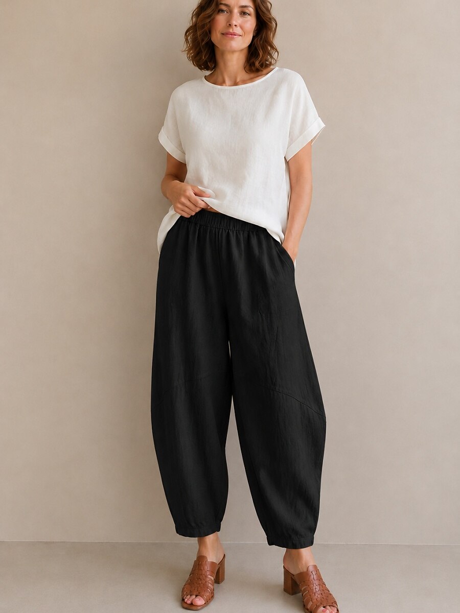 Premium Linen Casual Balloon Pants