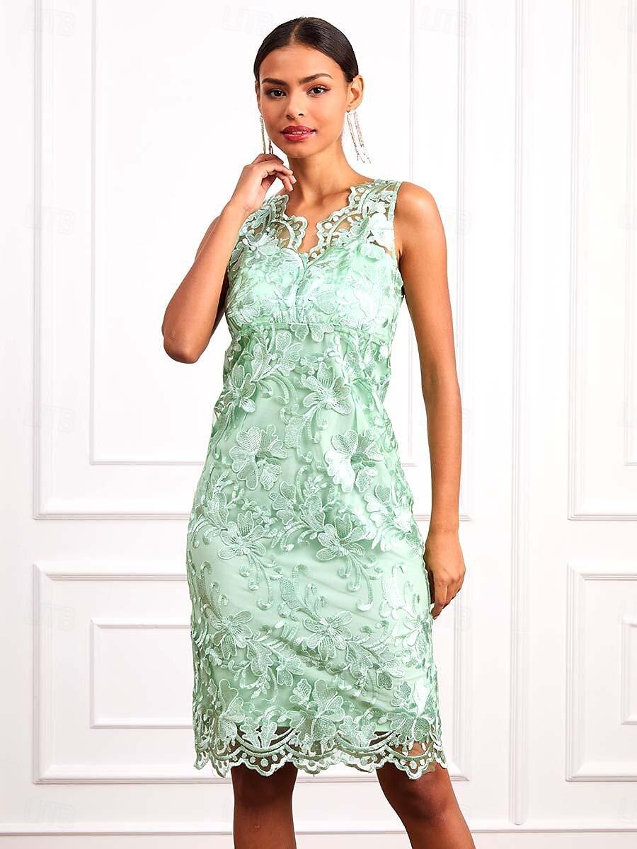 Ensemble de robe en mousseline de soie et dentelle verte