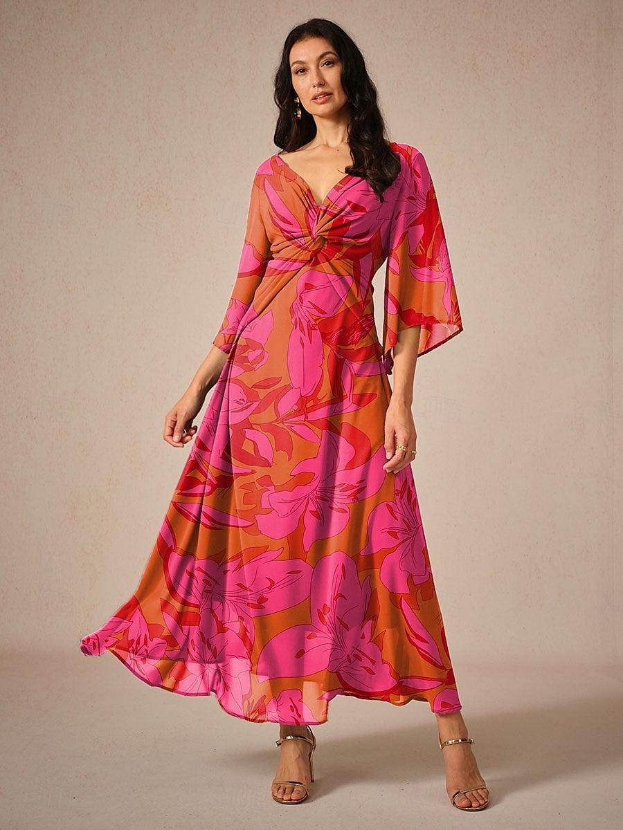 Floral-Twisted-Ruffle-Chiffon-Maxi-Dress-Red-S10949138