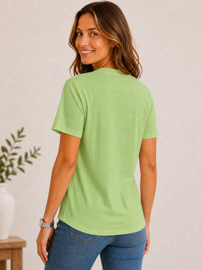 100% Cotton Crew Neck Top