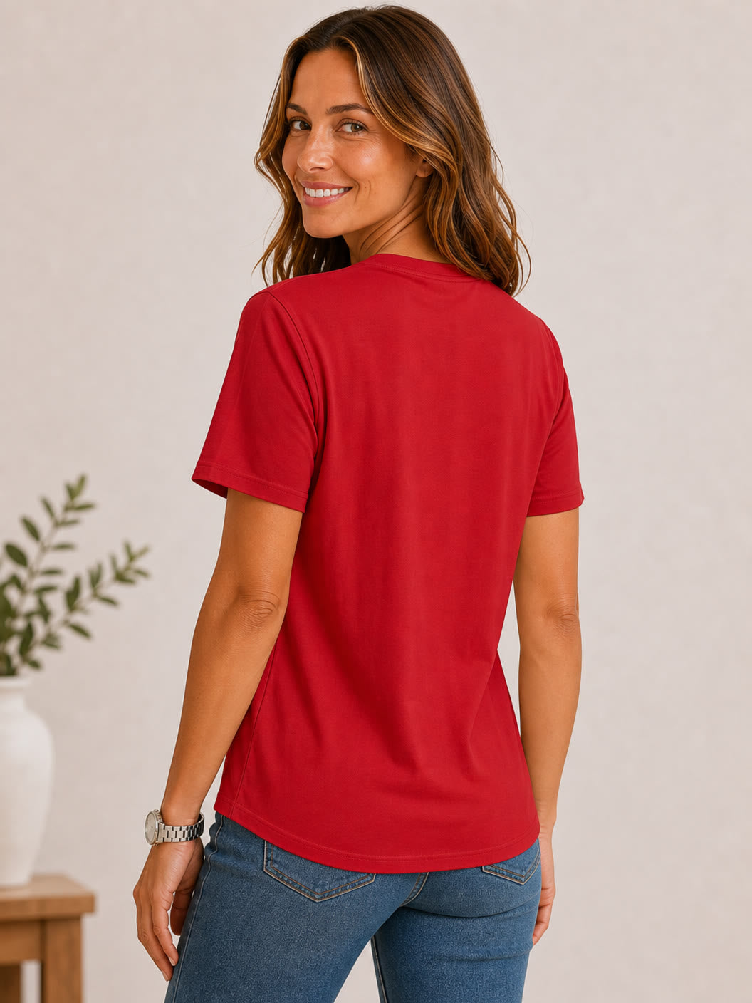100% Cotton Crew Neck Top