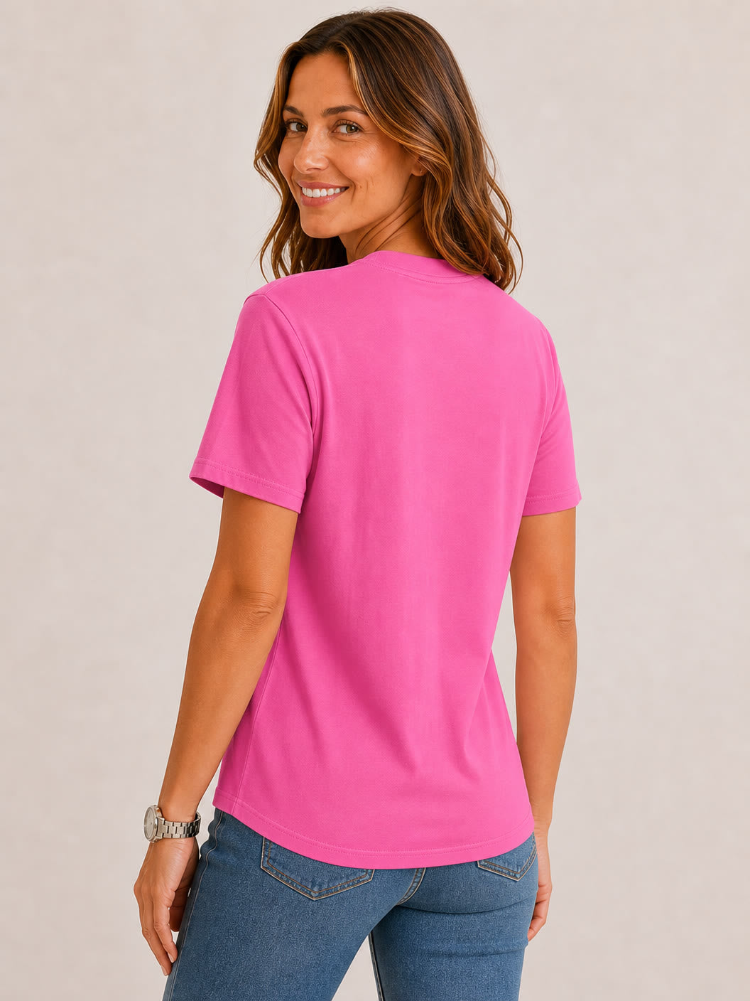 100% Cotton Crew Neck Top