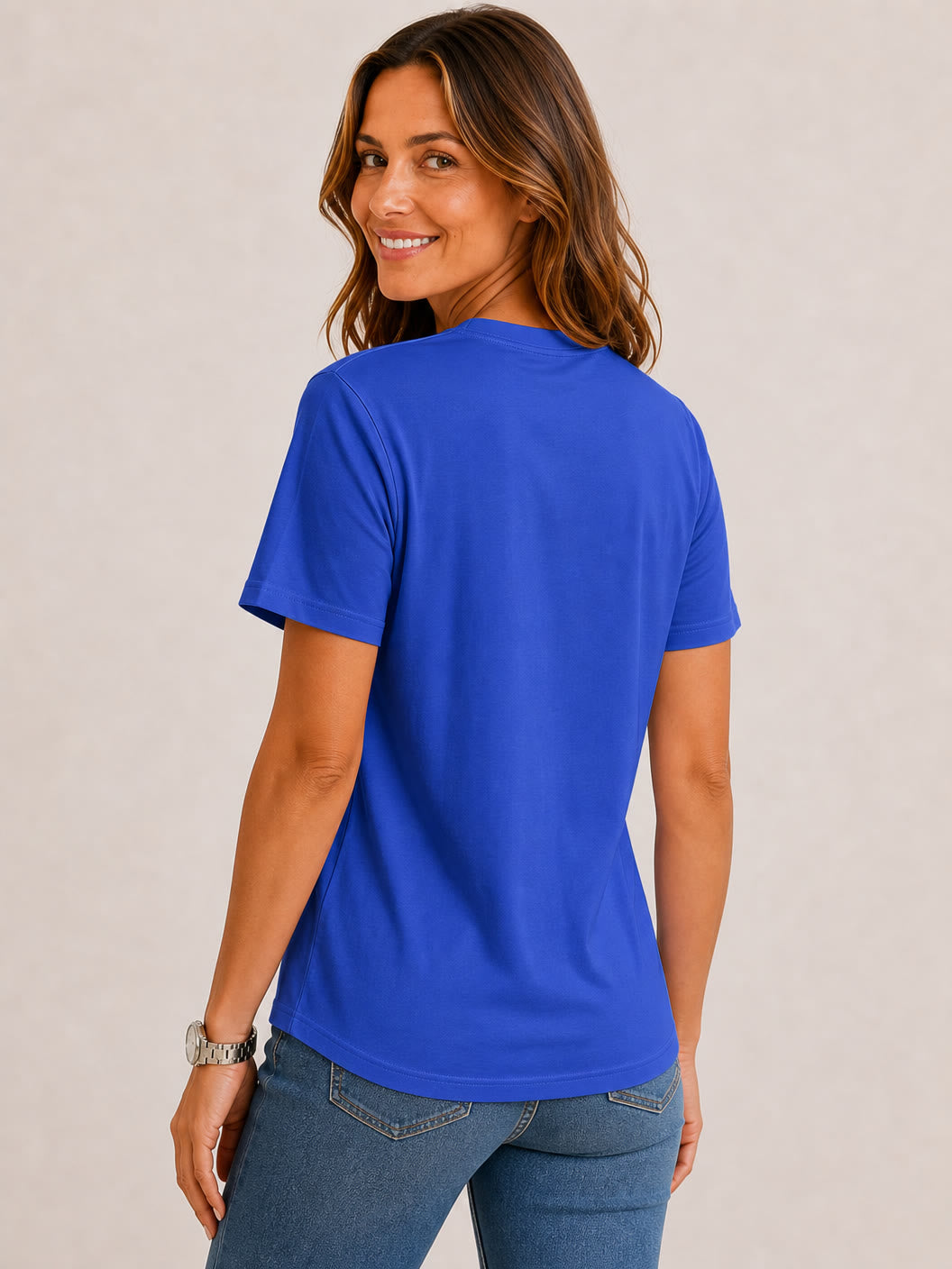 100% Cotton Crew Neck Top