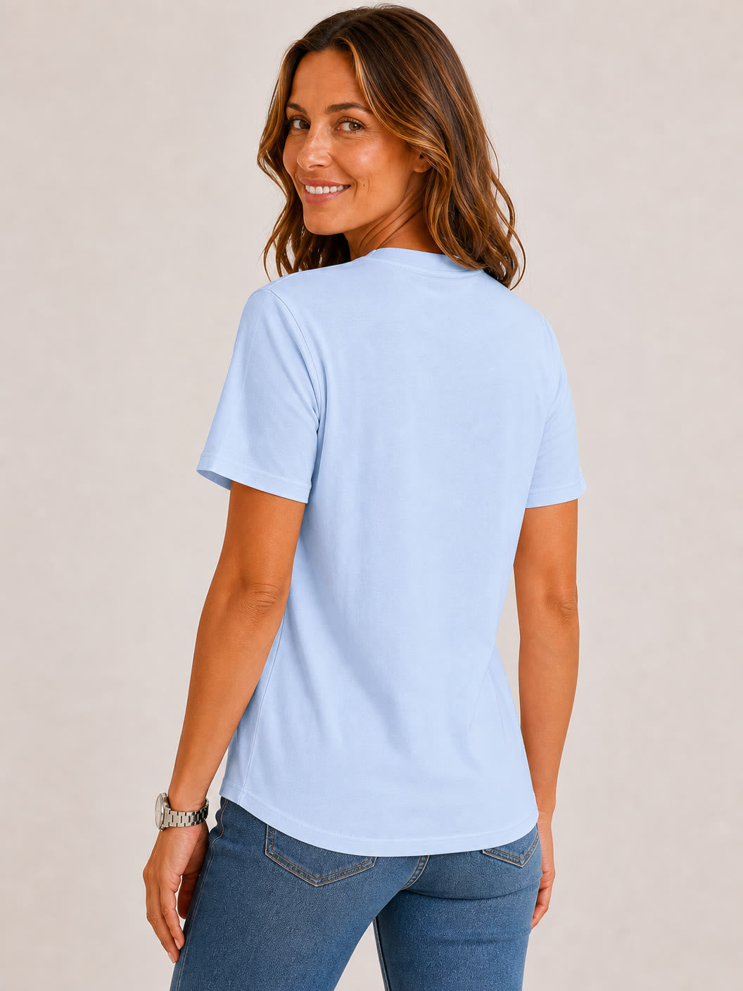 100% Cotton Crew Neck Top