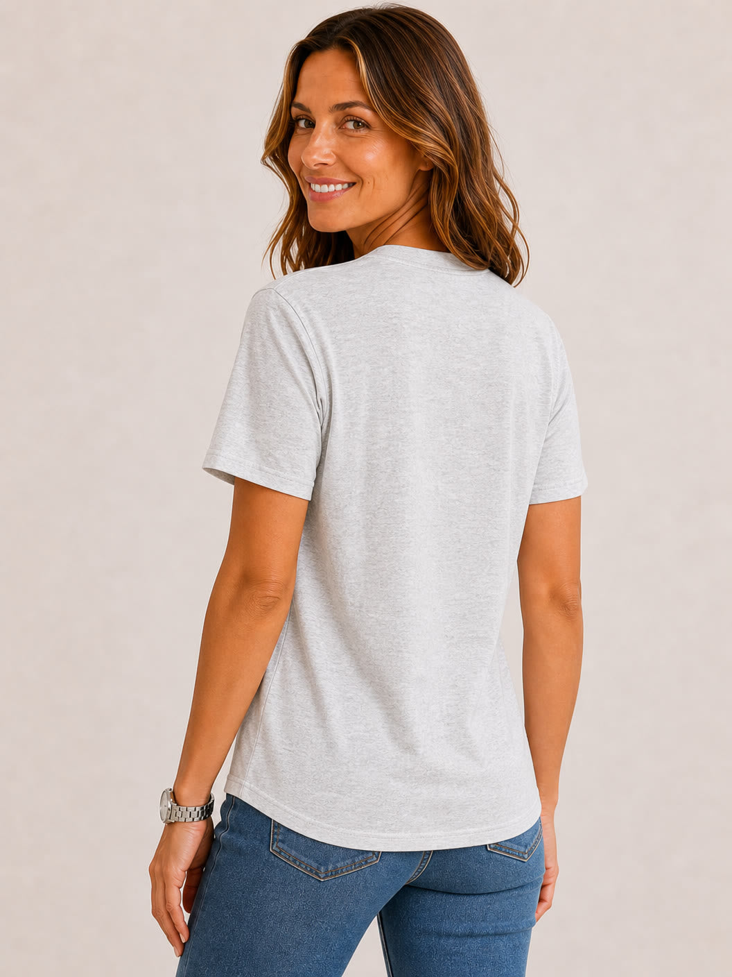 100% Cotton Crew Neck Top
