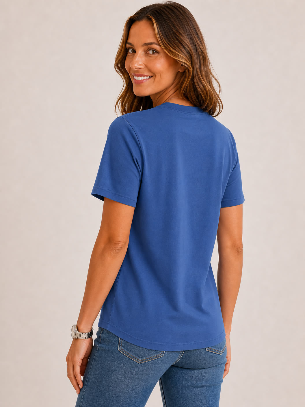 100% Cotton Crew Neck Top