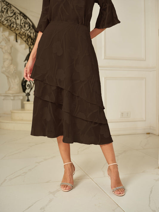 Floral Chiffon Midi Skirt