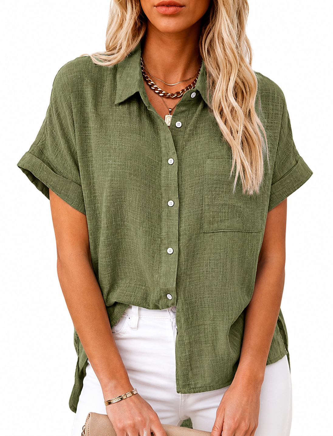 Women's Button Up 100% Cotton Shirt