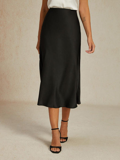Schlichte Hose mit weitem Bein und hoher Taille