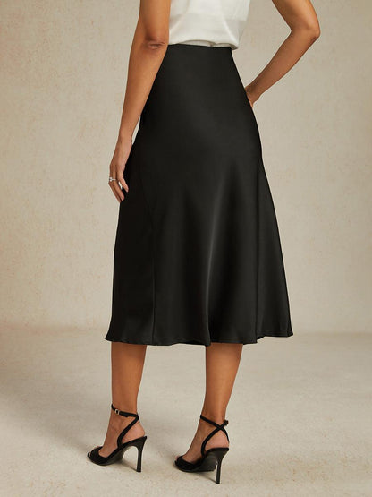 Schlichte Hose mit weitem Bein und hoher Taille