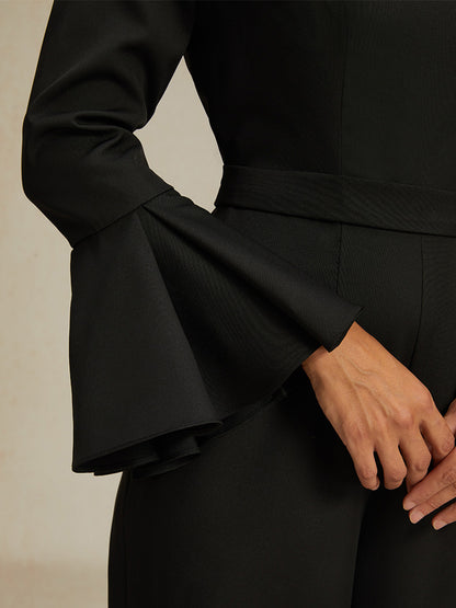 Off-Shoulder Ruffle Wide-Leg Jumpsuit