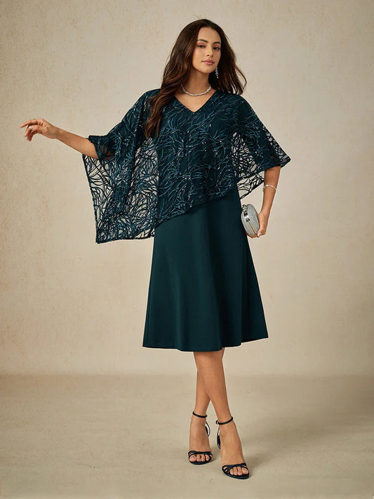 Robe mi-longue en mousseline à volants