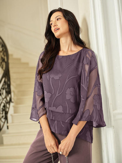 Chiffon Bloemenlaagjes Blouse