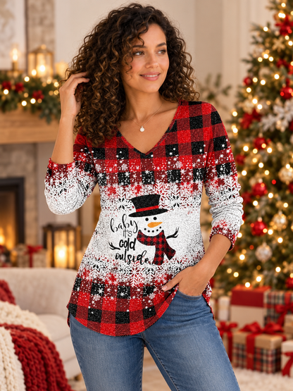 Christmas Graphic V-Neck Tee