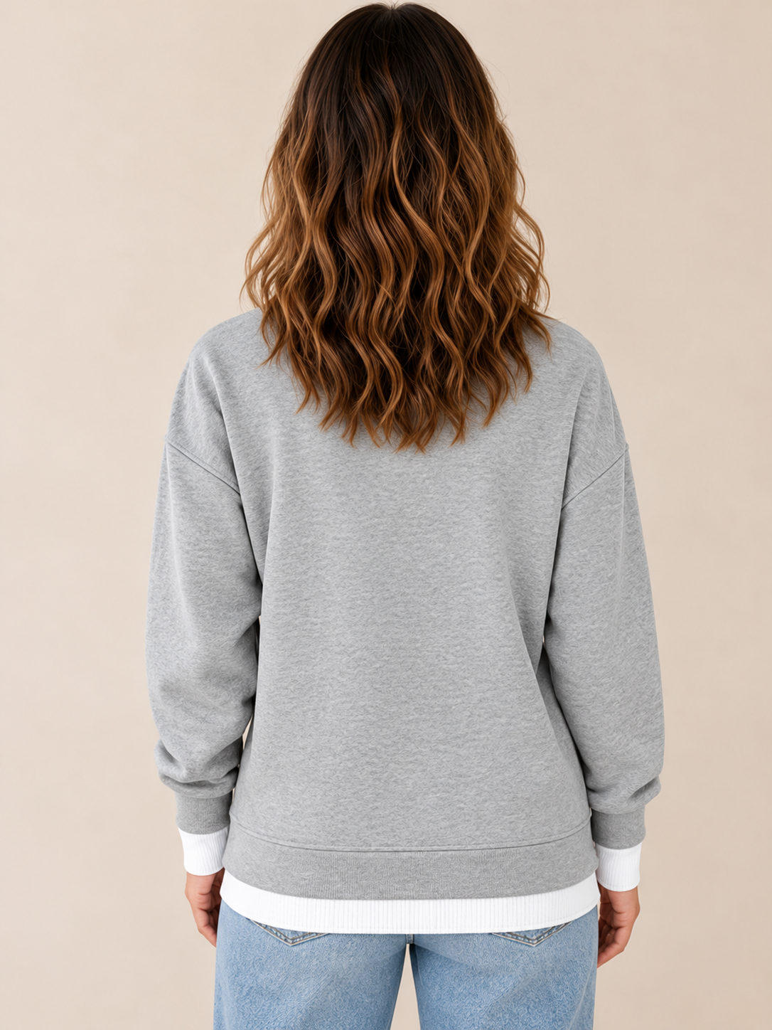 Cotton Textured Patchwork Sweatshirt