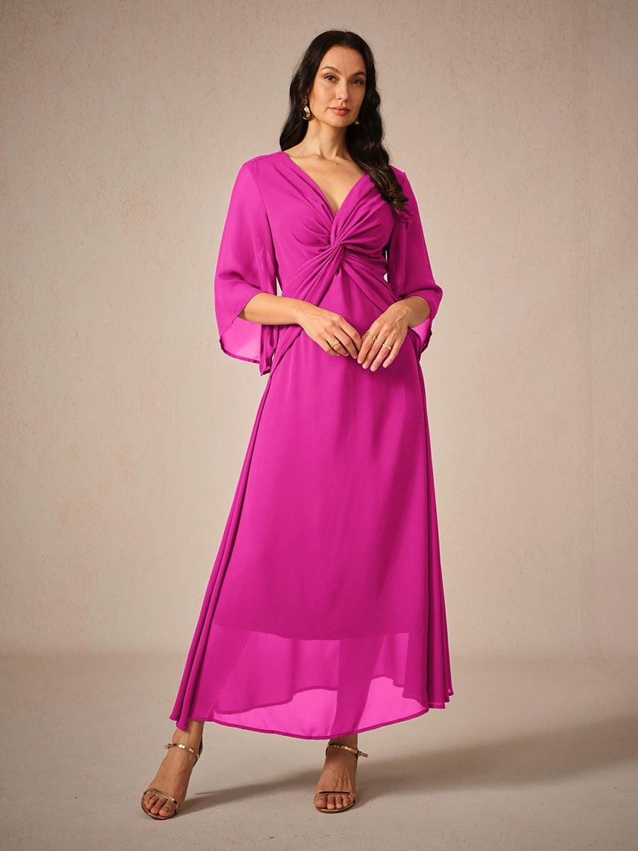 Twisted Ruffle Pearl yarn Maxi Dress