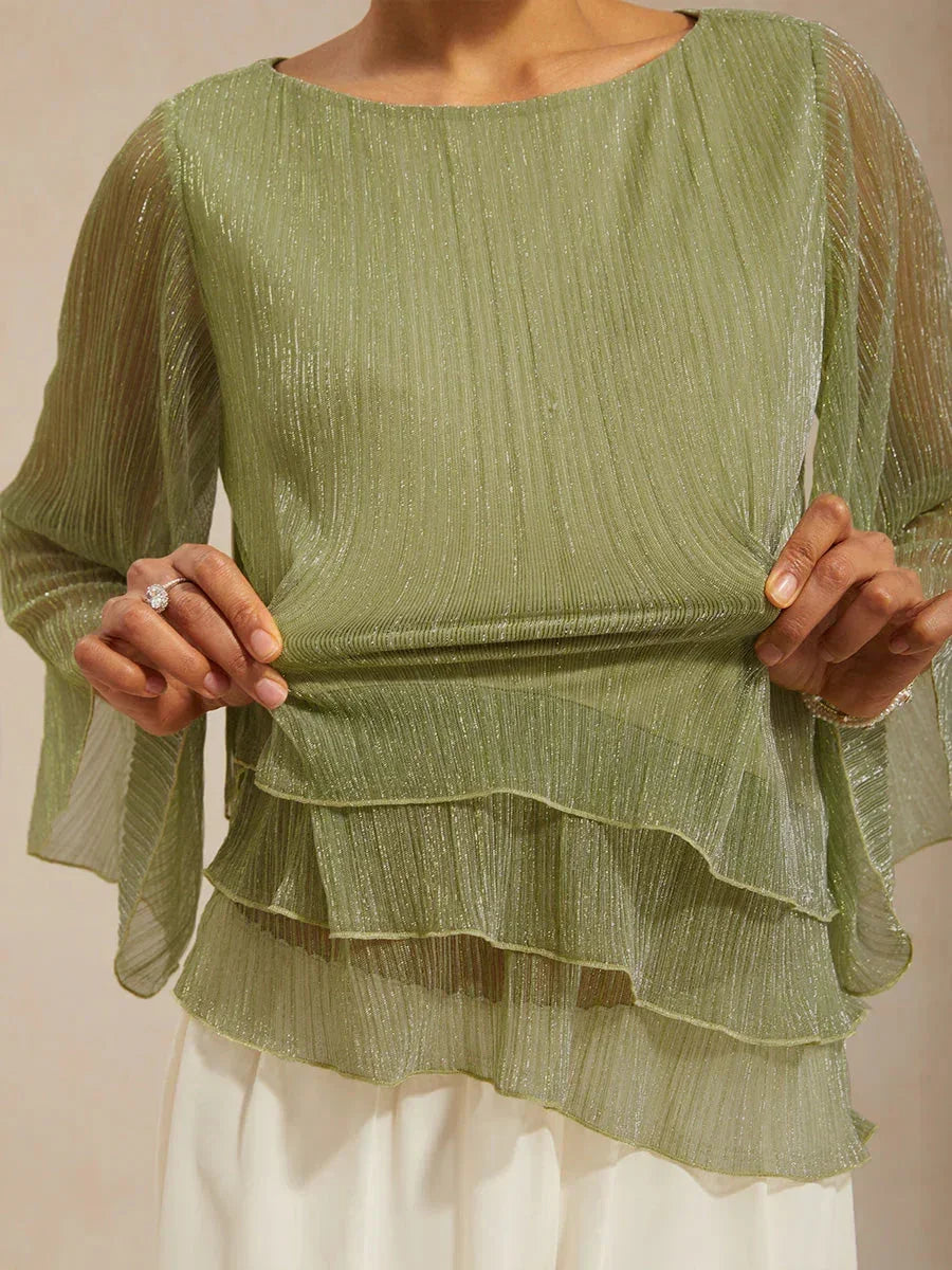 Chiffon Bloemenlaagjes Blouse